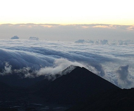 Sunrise over Haleakala looking to Mauna Kea